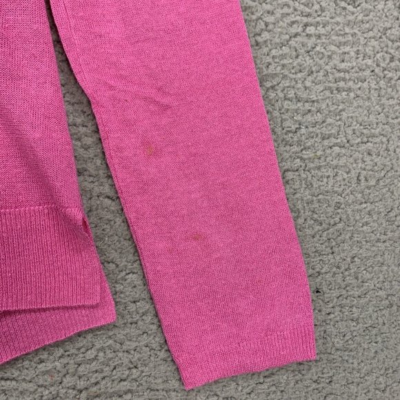 White Stuff Cardigan Deep V Neck Linen Long Sleeve Top Size 10 Pink Button Front - Picture 10 of 12